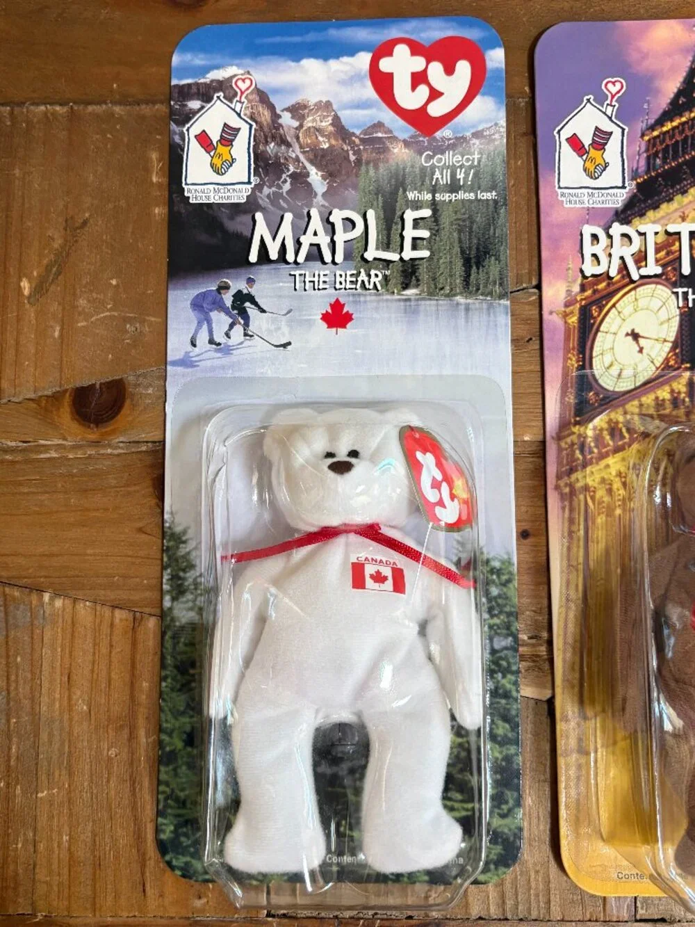 1999 Ty Teenie Beanie Babies McDonald’s International Bears Set – Set of 4 NIP